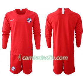 Camisolas de Futebol Chile Criança Equipamento Principal 2018/19 Manga Comprida
